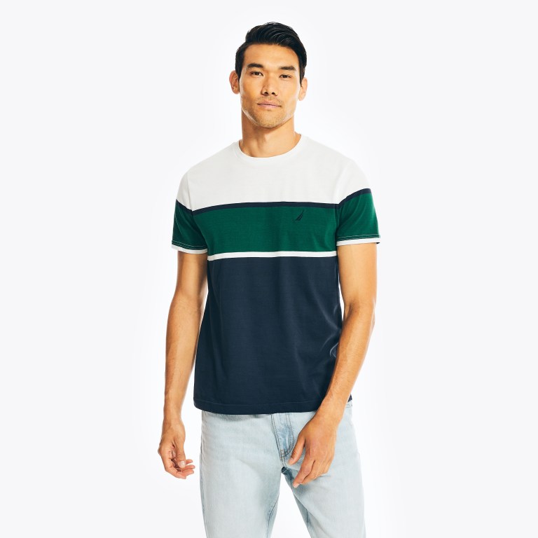 Nautica Striped Crewneck Blancas | bGgM4NLf