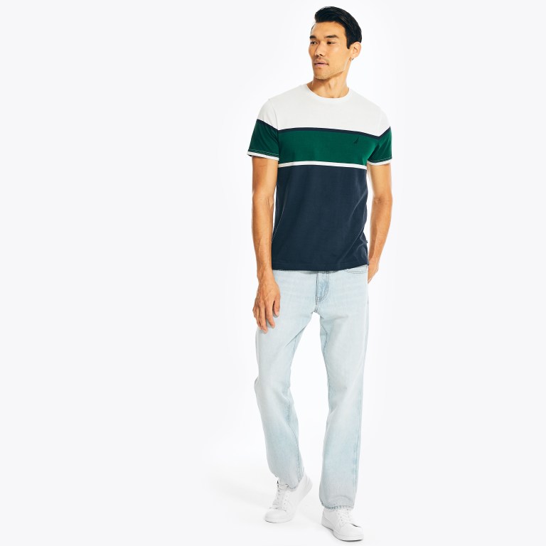 Nautica Striped Crewneck Blancas | bGgM4NLf