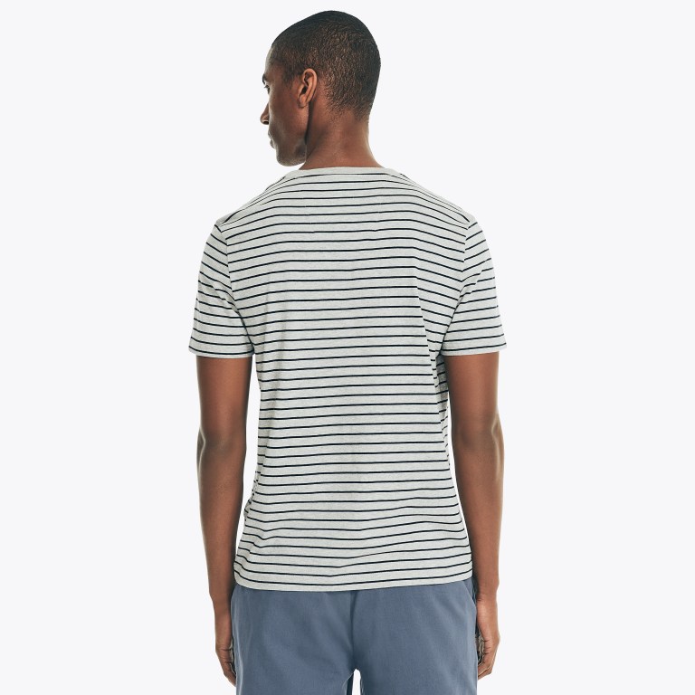 Nautica Striped Crewneck Gris | jT8xpaRH