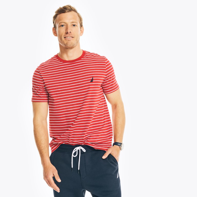 Nautica Striped Crewneck Rojas | J3xhOszQ