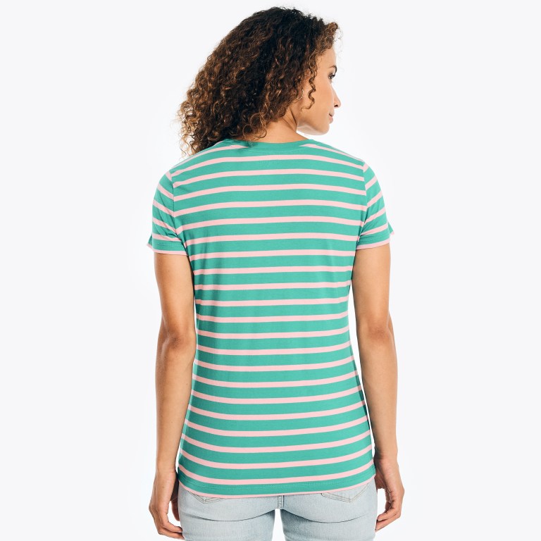 Nautica Striped Crewneck Verde | mPO2b4Tt