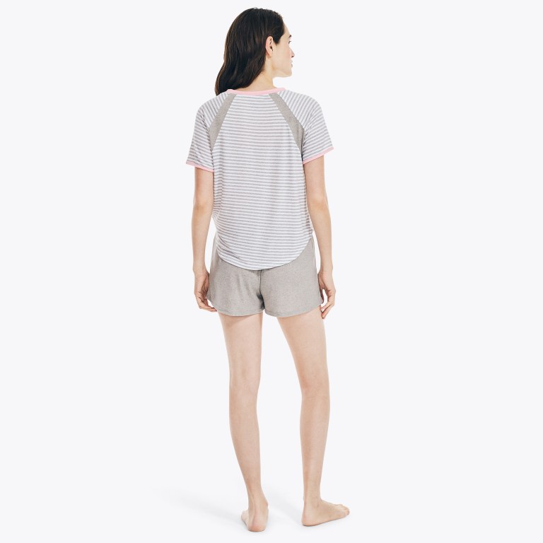 Nautica Striped Pajama Set Gris | f3CuAGCO