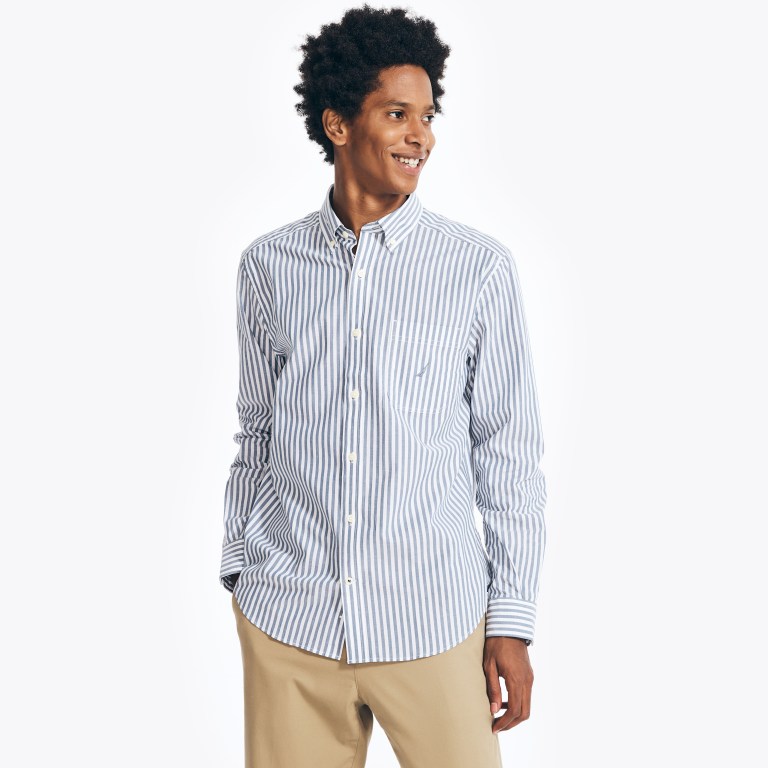 Nautica Striped Poplin Azules | TvTxjCxN