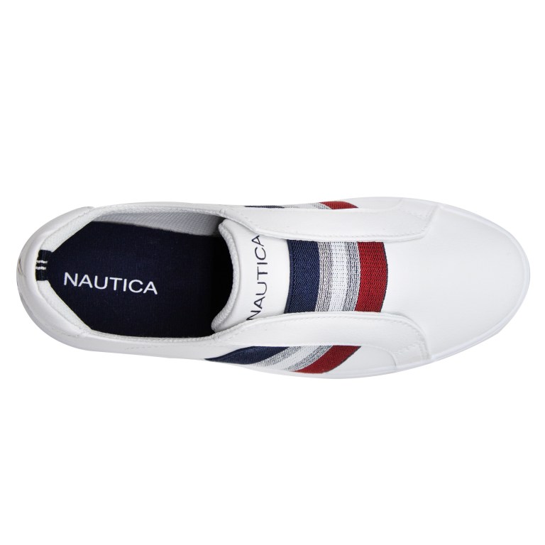 Nautica Striped Slip-on Blancas Azules | J1p0WvGD