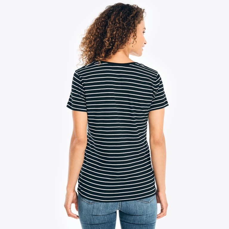 Nautica Striped V-neck Negras | hU7w8qQz