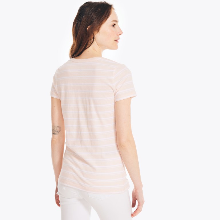 Nautica Striped V-neck Rosas | A0L2bqp0