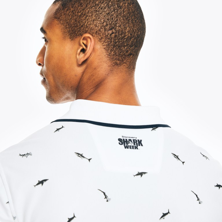 Nautica Sustainably Crafted Classic Fit Shark Print Blancas | NZ98UDZW