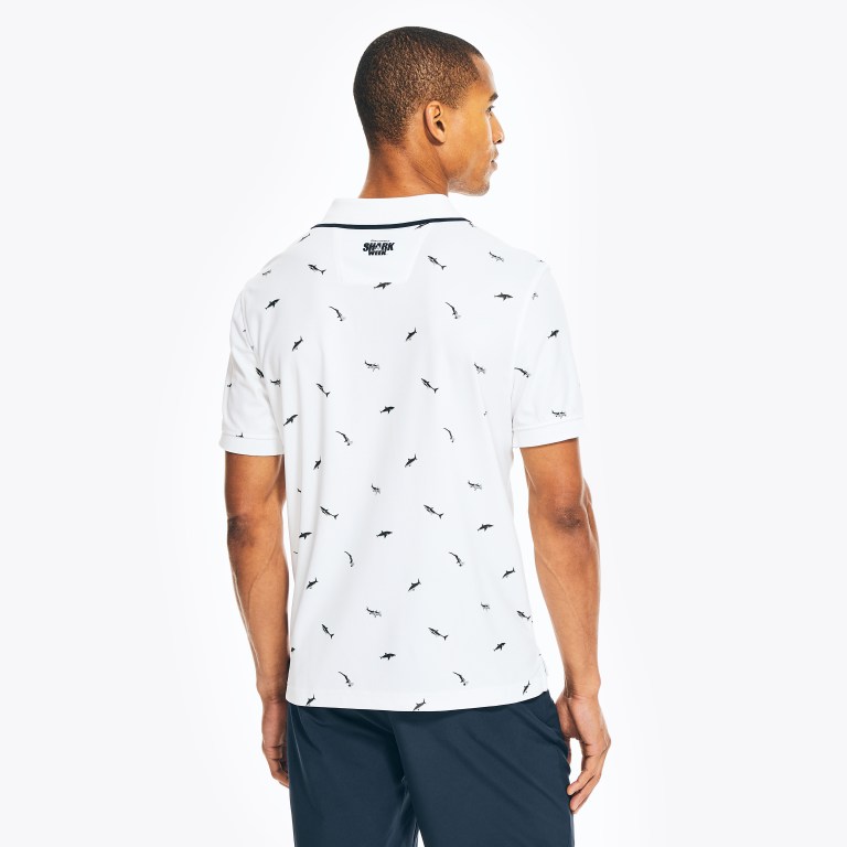 Nautica Sustainably Crafted Classic Fit Shark Print Blancas | NZ98UDZW