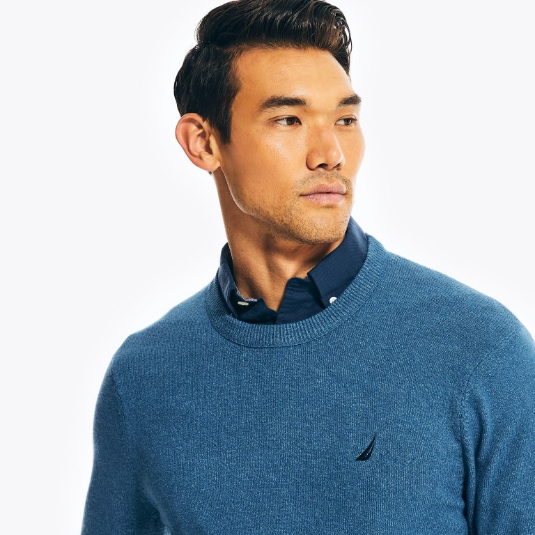 Nautica Sustainably Crafted Crewneck Azules | 8jdYXv6y