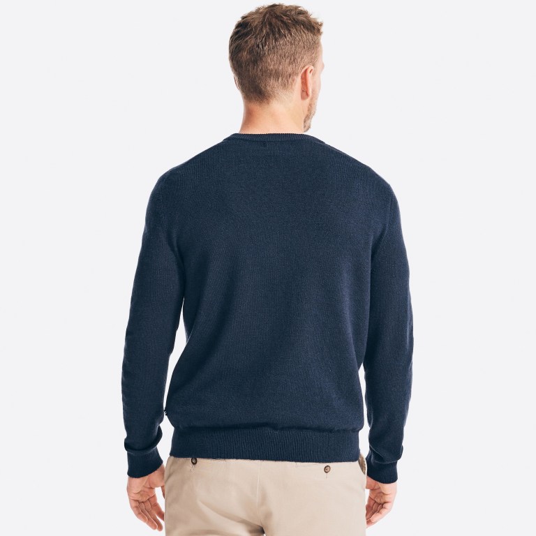 Nautica Sustainably Crafted Crewneck Azul Marino | HXk1T2sU