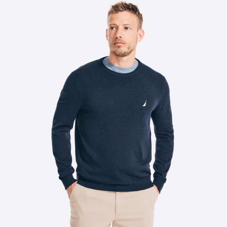 Nautica Sustainably Crafted Crewneck Azul Marino | HXk1T2sU