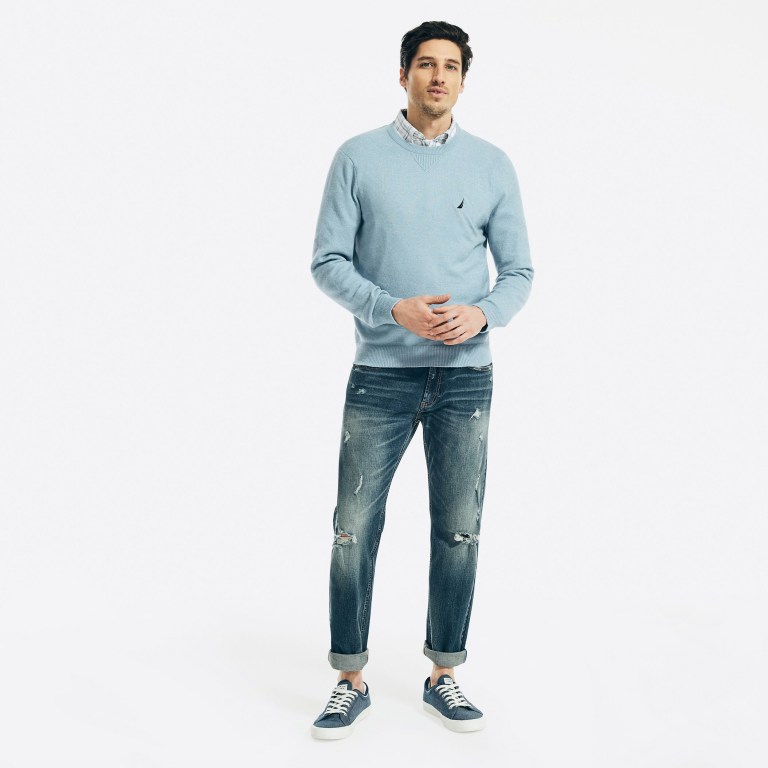 Nautica Sustainably Crafted Crewneck Azules | h70JONYH