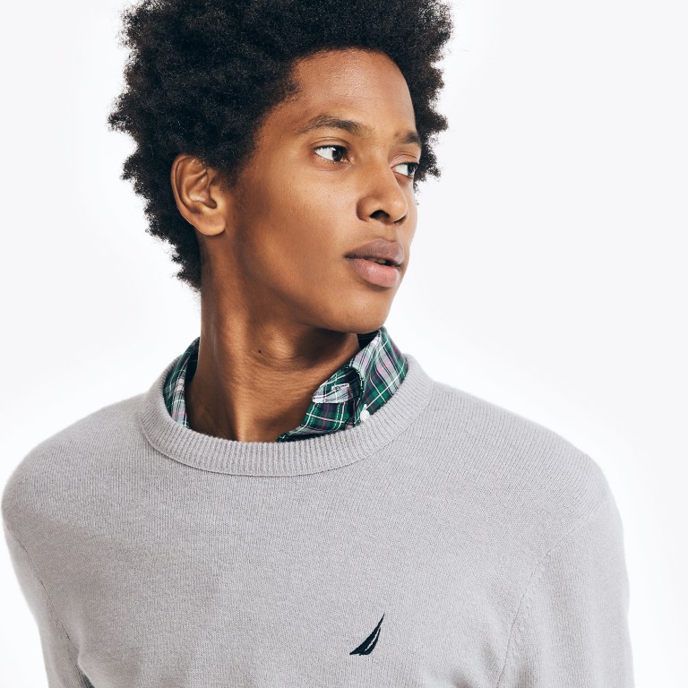 Nautica Sustainably Crafted Crewneck Gris | zCt8nwVb