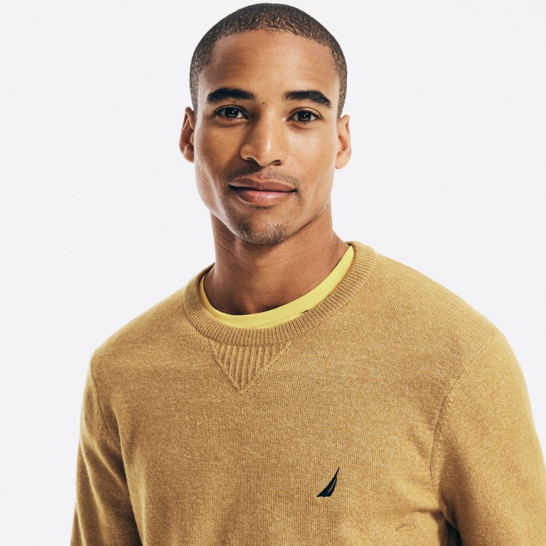 Nautica Sustainably Crafted Crewneck Marrones | HWgOgOUx