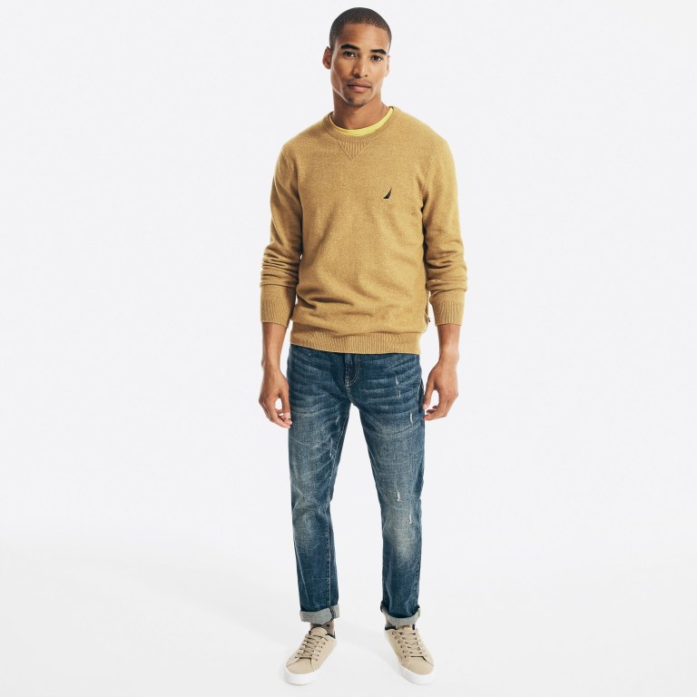 Nautica Sustainably Crafted Crewneck Marrones | HWgOgOUx