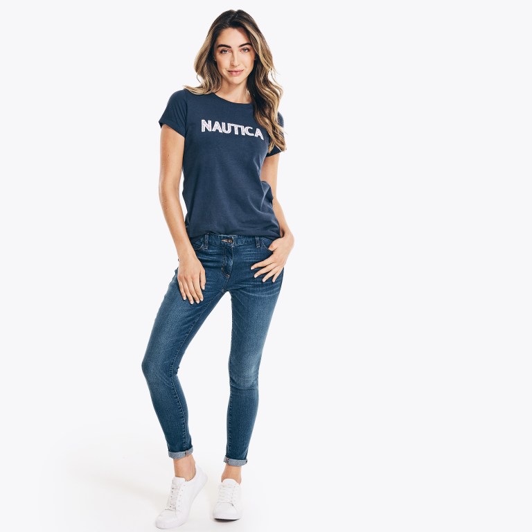 Nautica Sustainably Crafted Embroidered Logo Azules | 3b9rMUvk