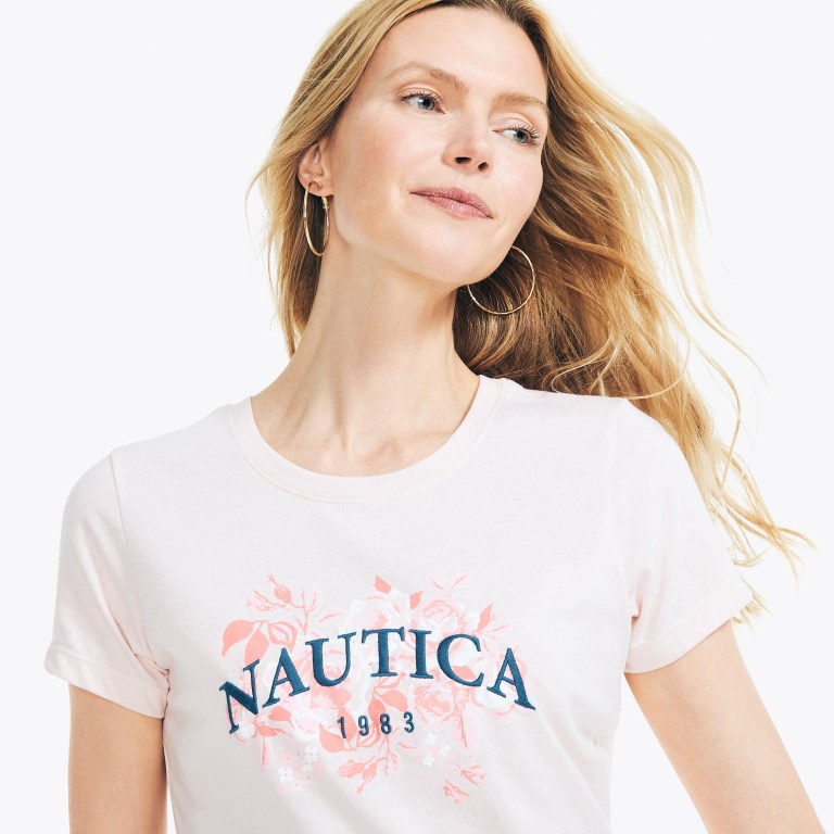 Nautica Sustainably Crafted Embroidered Floral Logo Estampadas Multicolor Rosas | GSyMfDwb