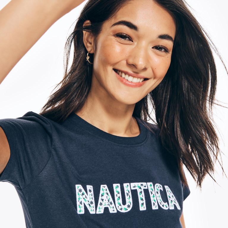 Nautica Sustainably Crafted Embroidered Logo Estampadas Azules | plnYfat8