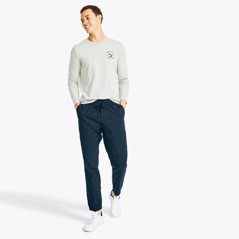 Nautica Sustainably Crafted Estampadas Long-sleeve Gris | sM4RaHuF