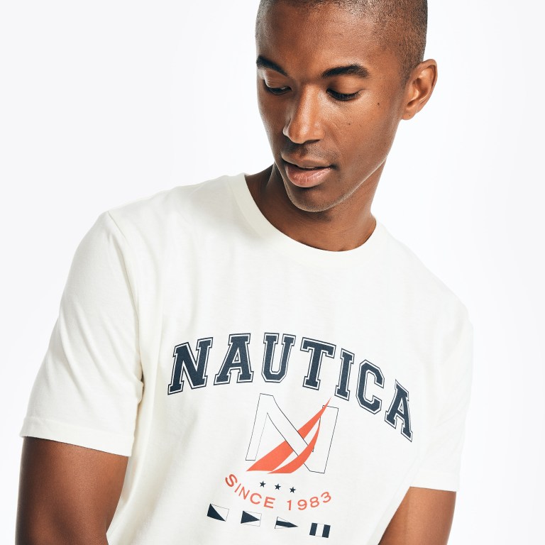 Nautica Sustainably Crafted Logo Estampadas Creme | 1YGQy0lD