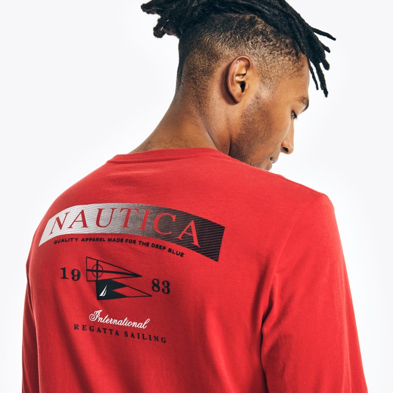 Nautica Sustainably Crafted Long-sleeve Estampadas Rojas | WMbZTYvp