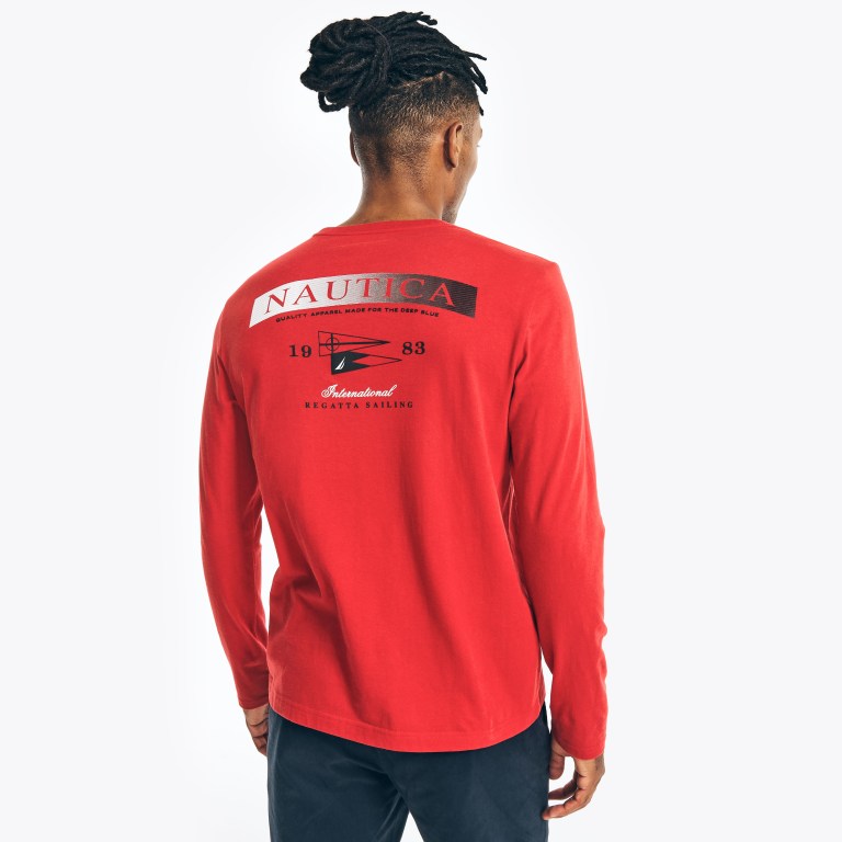 Nautica Sustainably Crafted Long-sleeve Estampadas Rojas | WMbZTYvp