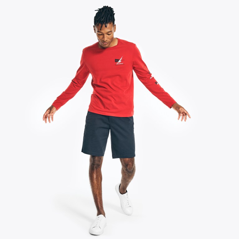 Nautica Sustainably Crafted Long-sleeve Estampadas Rojas | WMbZTYvp