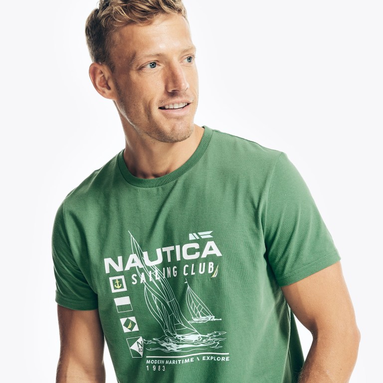 Nautica Sustainably Crafted Nautica Sailing Club Estampadas Verde | 0BtGyaCZ