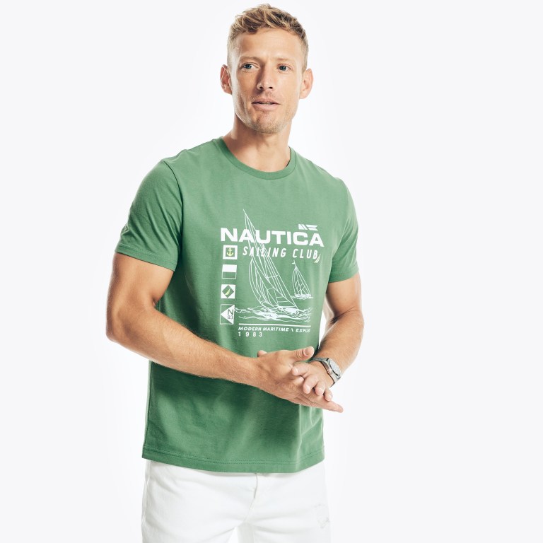 Nautica Sustainably Crafted Nautica Sailing Club Estampadas Verde | 0BtGyaCZ