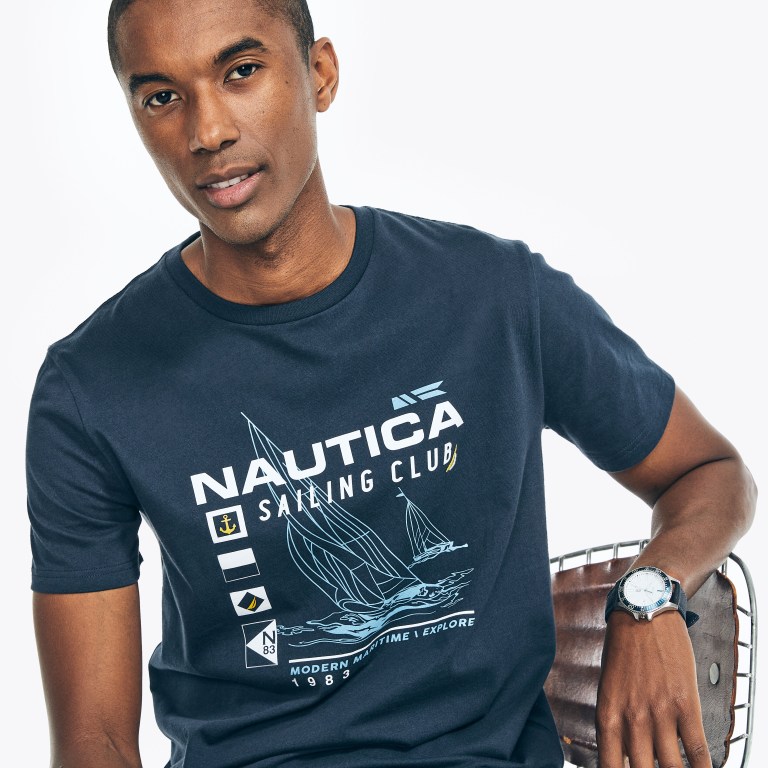 Nautica Sustainably Crafted Nautica Sailing Club Estampadas Azul Marino | ROyJX0AF