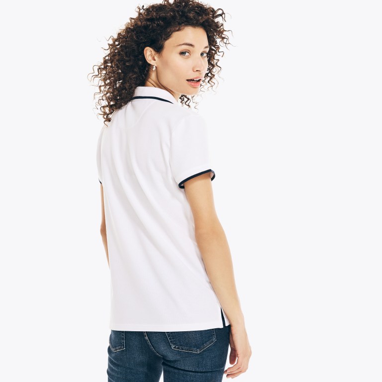 Nautica Sustainably Crafted Ocean Split-neck Blancas | C3NMXQ1Y