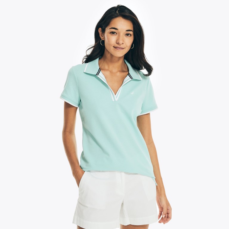 Nautica Sustainably Crafted Ocean Split-neck Azules | MMesMOn0