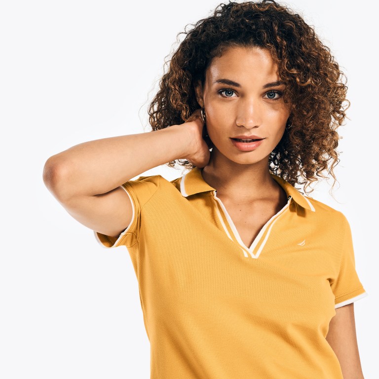 Nautica Sustainably Crafted Ocean Split-neck Amarillo | l8dHSKqO