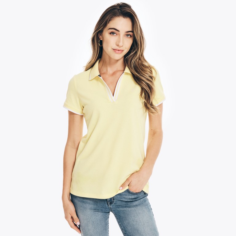 Nautica Sustainably Crafted Ocean Split-neck Amarillo | qgKeirPe