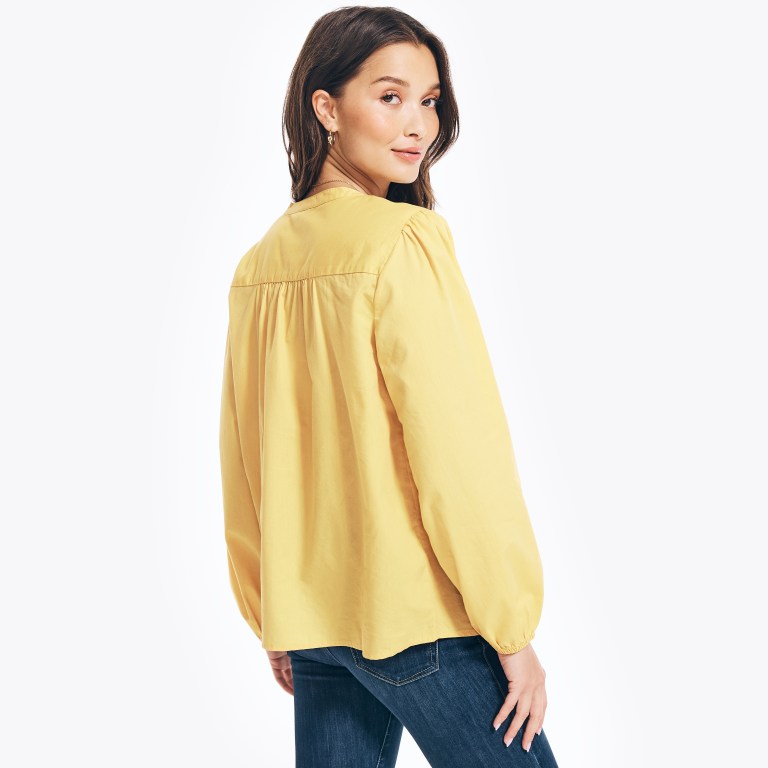 Nautica Sustainably Crafted Pintuck Popover Amarillo | 4oSypbey