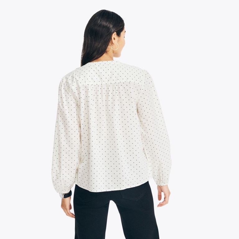 Nautica Sustainably Crafted Printed Pintuck Popover Blancas | oqmNaY7D