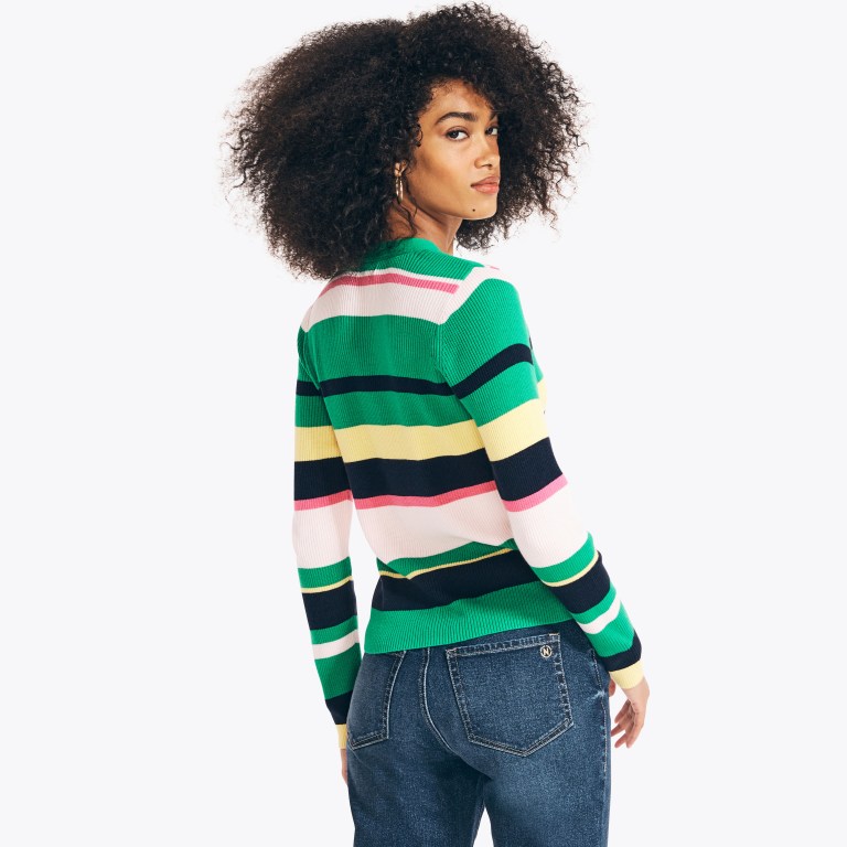 Nautica Sustainably Crafted Striped Cardigan Azules | PW8OViB2