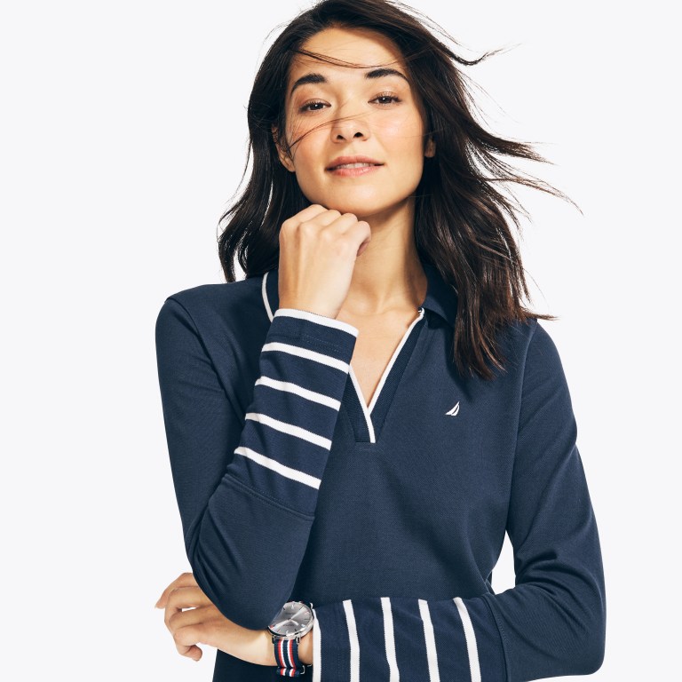 Nautica Sustainably Crafted Striped Long-sleeve Azules | KegZseA9