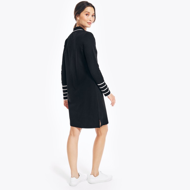 Nautica Sustainably Crafted Striped Long-sleeve Negras | PS7JdNPi