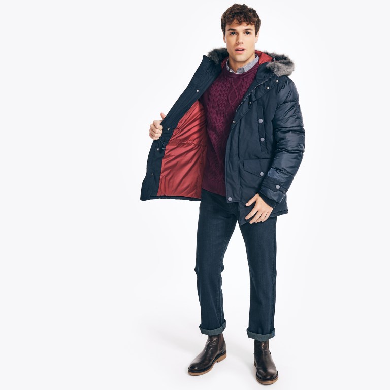 Nautica Sustainably Crafted Tempasphere Parka Azul Marino | O8QNPS3v