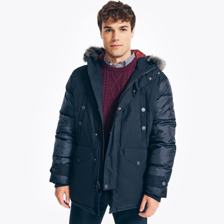 Nautica Sustainably Crafted Tempasphere Parka Azul Marino | O8QNPS3v