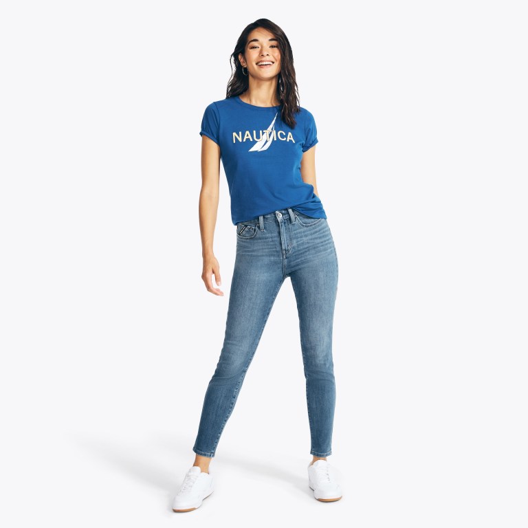 Nautica Sustainably Crafted True Flex High-rise Curvy Fit Skinny Denim Turquesa | 4YhwgDPG