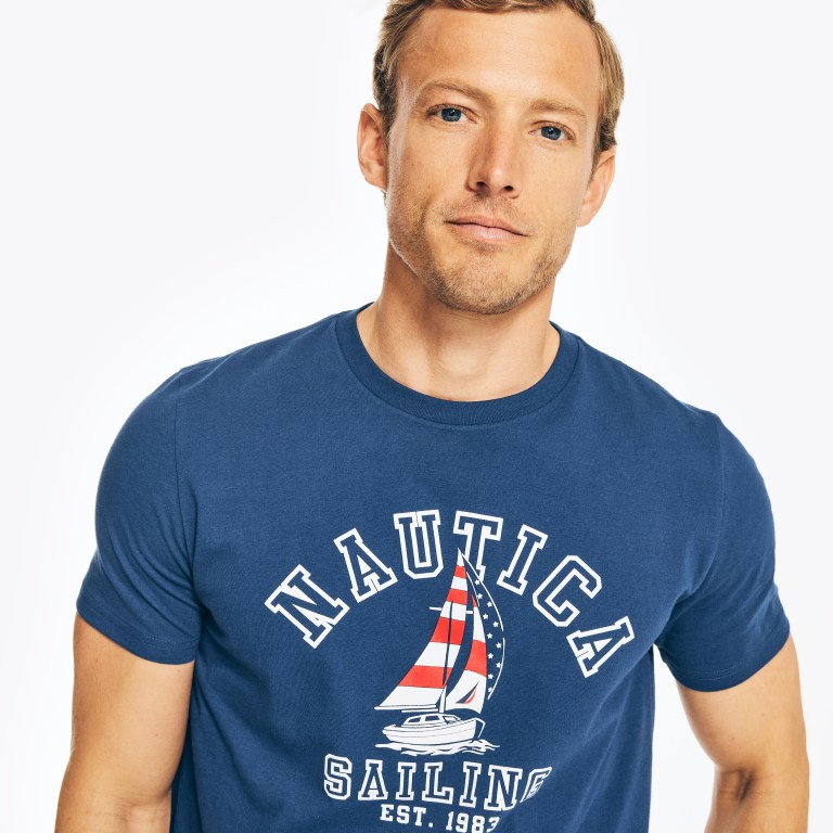 Nautica Sustainably Crafted Usa Sailboat Estampadas Azules | hbdu6tjA