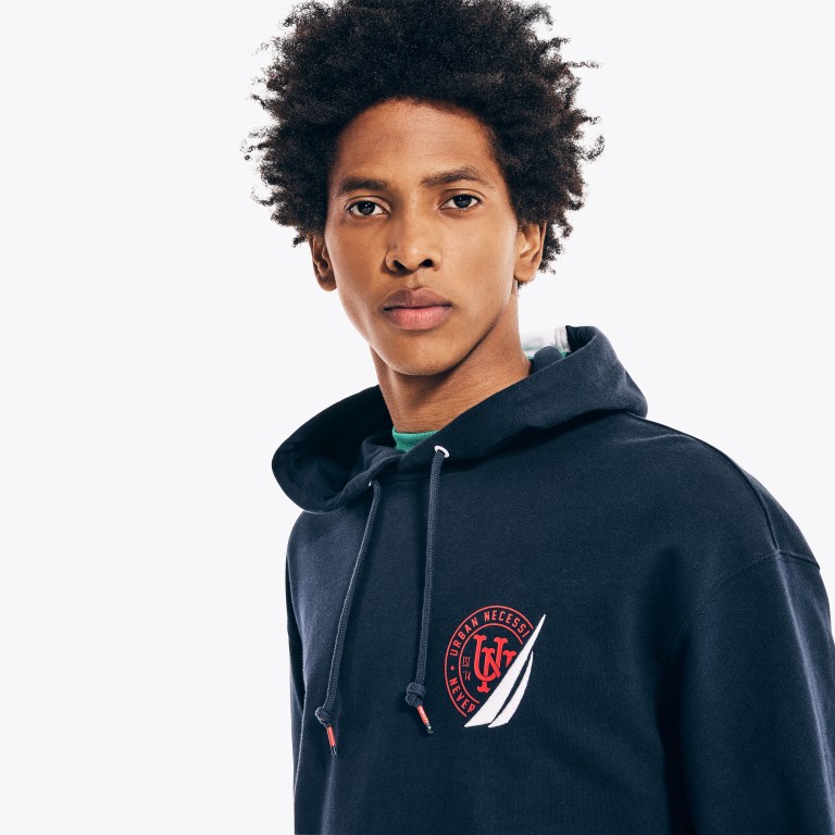 Nautica Urban Necessities X Nautica Estampadas Pullover Hoodie Azul Marino | OeMDncnu