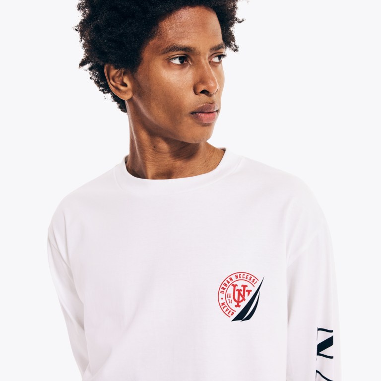 Nautica Urban Necessities X Nautica Estampadas Long-sleeve Blancas | fjTAFq5C