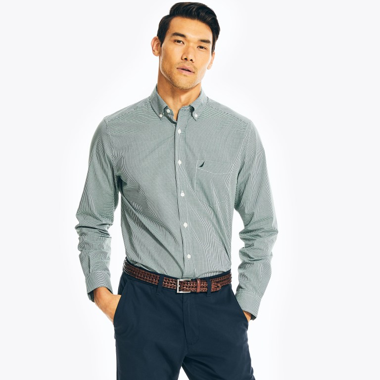 Nautica Wrinkle-resistant Plaid Wear To Trabajo Azules | CLcwTVLY