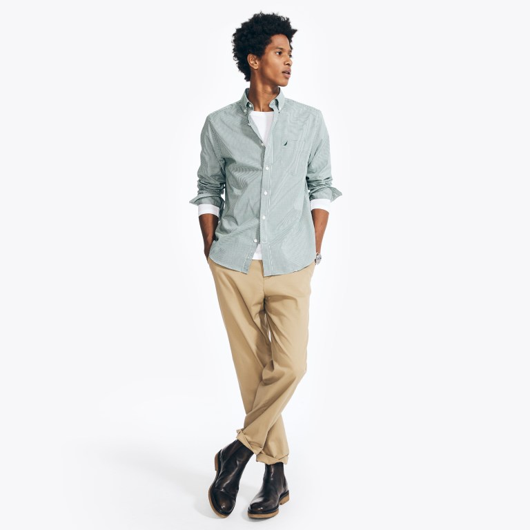 Nautica Wrinkle-resistant Plaid Wear To Trabajo Azules | Gjyelqav