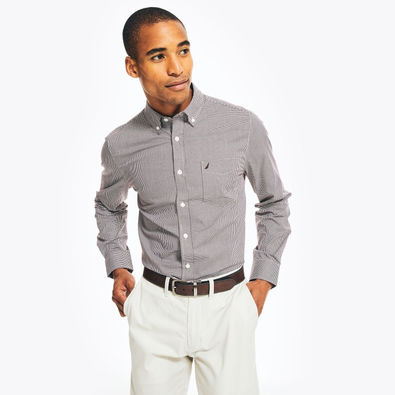 Nautica Wrinkle-resistant Plaid Wear To Trabajo Rojas | nbvHgBD8