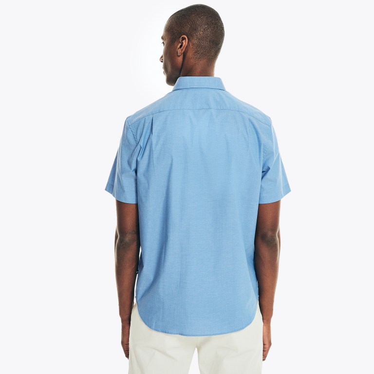 Nautica Wrinkle-resistant Wear To Trabajo -sleeve Azules | 6pqPnued