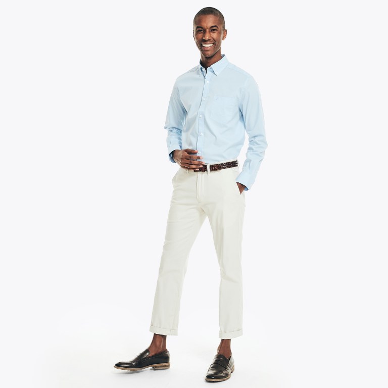 Nautica Wrinkle-resistant Wear To Trabajo Azur Azules | 9j3axNDh